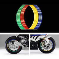16 Pcs Strips Motorcycle Wheel Sticker Reflective Decals Rim Tape Bike Car Styling for YAMAHA HONDA SUZUKI BMW