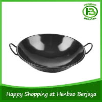 Wajan Kuali Wok Hitam Enamel 43cm Anti Lengket