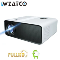 WZATCO C5A Smart Android LED Projector 4K WIFI 1920*1080P Proyector Home Theater 3D Media Video player 4D Keystone Game Beamer