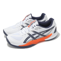 Asics 羽球鞋 Powerbreak FF 男鞋 白 藍 橘 支撐 室內運動 羽排鞋 亞瑟士 1071A101102