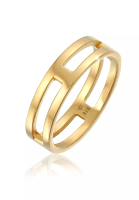 Kuzzoi Ring Men Band Bar Solid Trend Basic Gold-Plated