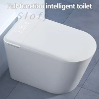 Multifunctionall Elongated Smart Toilet Built-in Bidet Water Tank No Water Pressure Limit LED Display Screen Foot Sensing Toilet