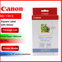 KC-18IS Square Label Sticker Photo Paper for Canon Selphy CP1300 CP1200 Printer CP900 CP910 CP1000 Ink Cartridge and Photo Paper
