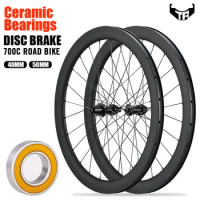 2022 Carbon Wheels Disc Brake 700C Road Bike Wheelset Rim Center Lock Bicycle Cycling 50MM Ceramic bearing Pillar 2015 Wheel