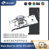Bykski rtx 4070 ti Water Block For ZOTAC GeForce RTX4070 Ti Trinity OC, Video Card Liquid Cooler with Backplate,N-ST4070TITQ-X