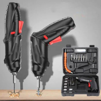 3.6v Electric Screwdriver Rechargeable Pivoting Handle Power Tools Set Cordless Household Maintenance Repair Impact Drill Kit