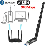 AX919 WiFi6 USB Adapter Bluetooth 5.3 Dual band 900Mbps Wireless WiFi Receiver 2.4/5GHz Network Card Free Drive For PC Win10 11