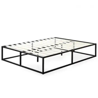 14” Metal Platform Bed Frame Queen 79.50 X 59.50 X 14.00 Inches Bedroom Furniture Bed Queen Wood