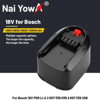 100% for Bosch 18V 12.8Ah Li-ion Battery PBA PSB PSR PST Bosch Home &amp; Garden Tools (only for Type C) AL1830CV AL1810CV AL1815CV