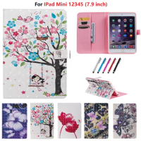 Butterly Girls Flowers Cover For IPad Mini 4 Case Mini 3 2 1 Mini 5 Case For Apple IPad Mini 7.9 inch Shell For Kids Tablet Case