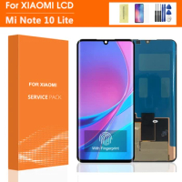 100% Test Original For Xiaomi Mi Note 10 Lite Display Screen Lcd Display+Touch Screen With Fingerprint For mi note 10 Lite lcd