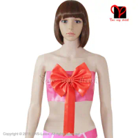 Latex Crop Top Bra With Bow Rubber Bandeau Plus Size Xxxl Ny-003