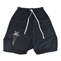 RICK OWEN x CHAMPION聯名款五角星設計純棉開衩褲管抽繩短褲(男款/黑)