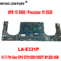 LA-E331P for Dell XPS 15 9560 / Precision 15 5520 Laptop Motherboard i5 i7-7th Gen CPU GTX1050/1050Ti M1200 4GB DDR4 Tested