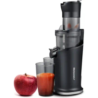 Dynamic Masticating Slow Juicer, High Yield Cold Press Juice Extractor, Whole Fruit 3” Feeding Chute, 27 Oz Cup, Black