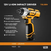 12V LI-ION Cordless IMPACT DRIVER Mesin bor TOLSEN 79037