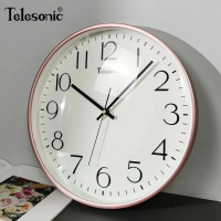 【Telesonic】12吋壁掛鐘客廳石英鐘教室簡約掛鐘靜音時鐘(壁掛鐘/鐘錶/時鐘)