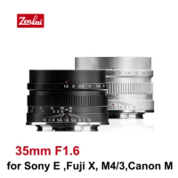 Zonlai 35mm F1.6 Prime Lens Manual Focus APS-C Mirrorless Camera Lens for Sony E Fuji X M4/3 Canon EF-M Mount Cameras