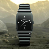 【Rado 雷達表】最新廣告款Anatom方拱形黑陶瓷真鑽自動腕錶32.5㎜-加8重好禮 R01(R10201712)