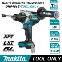 MAKITA DHP486Z Cordless Hammer Driver Drill With Variable Speed 18V LXT Brushless Motor High Torque Heavy Duty Driver DHP486