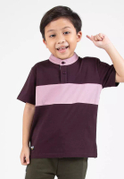 FOREST Forest Kids Premium Weight Cotton Stretchable Mandarin Collar T Shirt Men | T Shirt Baju Budak Lelaki - FK20170-70DkPurple