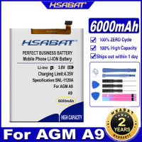 HSABAT A9 6000mAh Battery for AGM A9 New Replacement Accessory Accumulators Batteries