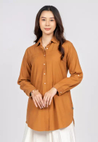 C2 Outfitters C2 Hugion Brown Casual Maxi Shirt Wanita