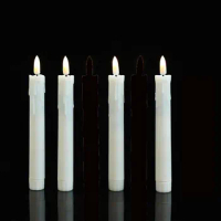 3/4/6/12 Pieces Warm White Light Short Flameless Decorative LED Taper Candles,7 Inch/17.5 cm Fake Plastic Realistic Candles