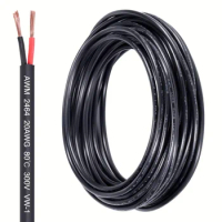 1pc 20 Gauge 2 Conductor Electrical Wire, 50ft PVC Case Stranded Low Voltage 2 Wire Cable, 20/2 Tinned Copper Hookup Wire