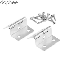 dophee 2Pcs Kitchen Cabinet Door Folded Hinges Furniture Accessories 5 Holes Drawer Hinges for Jewelry Boxes Furniture Fittings