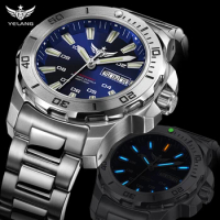 YELANG New Men Automatic Mechanical Watch T100 Self Luminous SWISS ETA Movement 25Jewels Deep Sea DiverSwim Waterproof 300m V5