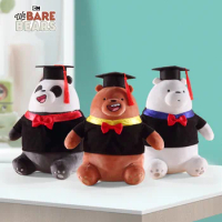 We Bare Bear Stuffed Animal Toy Graduation Season Panda Doll Doctor Hat Cartoon Kindergarten Cute Plush Toys Souvenirs Gifts