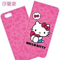 【Hello Kitty】iPhone 7 (4.7吋) 戀愛系列彩繪可站立皮套(可愛款)