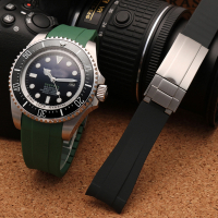 สายนาฬิกาซิลิโคนสำหรับ Rolex Water Ghost สีเขียว Water Ghost Diver Kangkas สายนาฬิกาผู้ชาย20Mm 21Mm