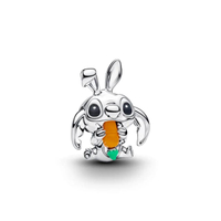 ชาร์ม Disney Stitch Easter Bunny Charm สีเงิน