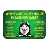 Please Remember Siberian Husky Doormat Anti-Slip Entrance Kitchen Bath Door Floor Mats Alaskan Malamute Dog Rug Carpet Footpad