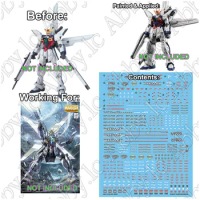 for MG 1/100 GX-9900 X Satellite System Loading Mobile Suit Water Slide Pre-Cut Uv Light-Reactive Details Caution Decal Stickers