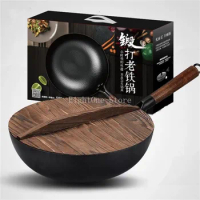 Modern Kitchen Chinese Wok Non Stick Pan Traditional Kitchen Wok Cast Iron Cookware Panela Antiaderente Kitchen Supplies BC50CG
