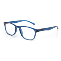 【 Z·ZOOM 】老花眼鏡/平光眼鏡 抗藍光防護系列 知性矩形細框款(藍色)