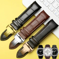 High Quality Genuine Leather Watch Strap for Tissot 1853 Couturier T035410a T035617a Watchband Butterfly Accessories 22 23 24mm