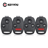 KEYYOU Car Key Case Shell Remote For Honda Accord CRV Pilot Civic Fit 2003 2007 2008 2009 2010 2011 2012 2013 With Rubber Pad