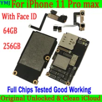 100% Original For IPhone 11 Pro MAX Motherboard 64GB 256GB 512GB Factory Unlock Free Icloud Logic Board Support IOS Update&amp;4G