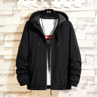 Jaket bertudung lelaki, kot musim bunga dan musim luruh baharu, atasan fesyen Korea, hoodie kasual, 