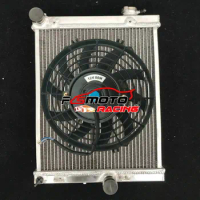 Half Size Aluminum Radiator For 2001-2007 Mitsubishi Lancer Evolution EVO 7/8/9 4G63T CT9-A MT OR With FAN