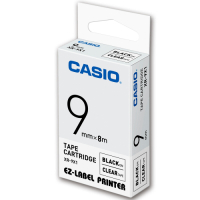CASIO 標籤機專用色帶-9mm【共有9色】透明底黑字-XR-9X1