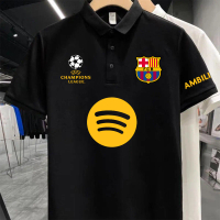 เอฟ.ซี.บี.ฮอต เสื้อโปโล เสื้อบาร์เซโลน่า UEFA Champions League football T-shirt  FC Barcelona Polo s