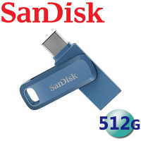 SanDisk 512GB Ultra Dual Drive Go USB Type-C USB3.2 雙用隨身碟-靛藍
