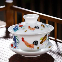 Imitating Ming Dynasty gai wan tea set Bone China Tea Sets Dehua gaiwan tea porcelain pot set for travel Beautiful easy kettle