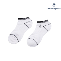【Munsingwear】企鵝牌 男款白色一體成形緩衝字母短踝襪 MGTL0203