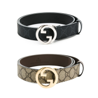 【GUCCI 古馳】經典雙G  壓紋皮帶 寬3CM (多款多色選)